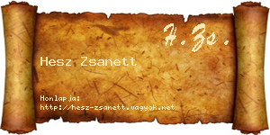 Hesz Zsanett névjegykártya